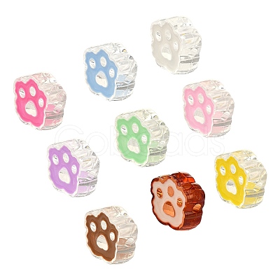 36Pcs 9 Colors Transparent Acrylic European Beads OACR-CJ0001-23-1