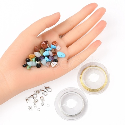 Gemstone Chip Beads Kit for DIY Jewelry Set Making DIY-FS0002-20-1