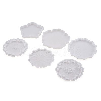 Boutigem 6Pcs 6 Style Silicone Flower Cup Mat Molds Sets DIY-BG0001-21-1