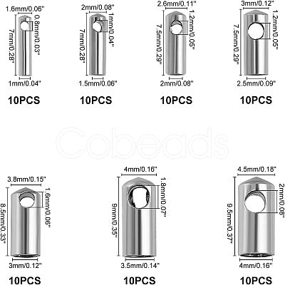 Unicraftale 304 Stainless Steel Cord Ends STAS-UN0009-47P-1