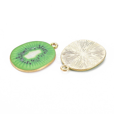 Light Gold Alloy Enamel Pendants X-ENAM-S126-124-1