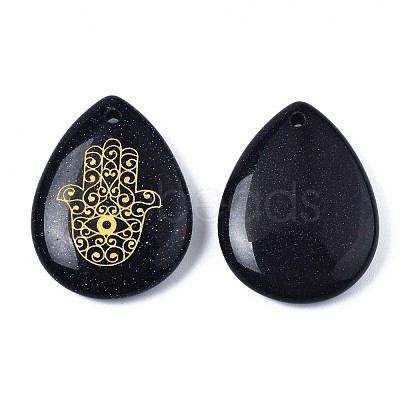 Synthetic Blue Goldstone Pendants G-T122-73B-1