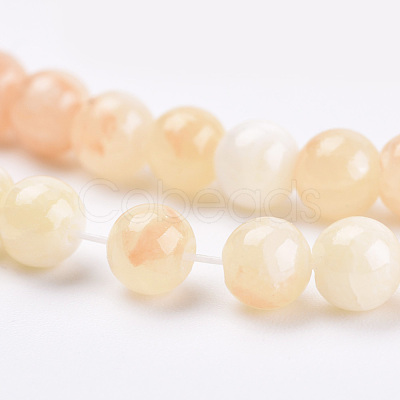 Natural Dyed Yellow Jade Gemstone Bead Strands X-G-R271-6mm-Y17-1