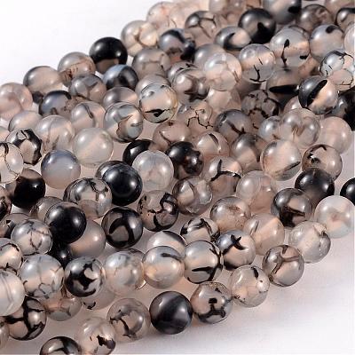 Natural Dragon Veins Agate Beads AGAT-6D-9-1