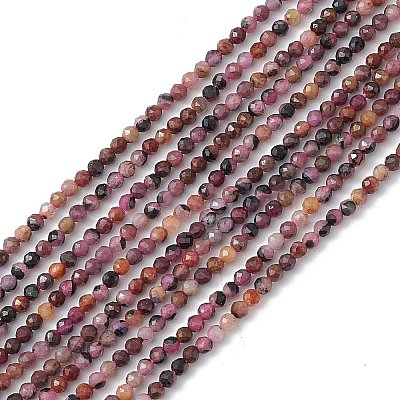 Natural Red Corundum/Ruby and Sapphire Beads Strands G-B037-01A-1