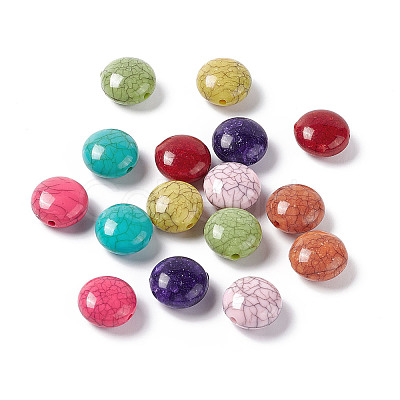 Crackle Opaque Acrylic Beads OACR-C006-08-1