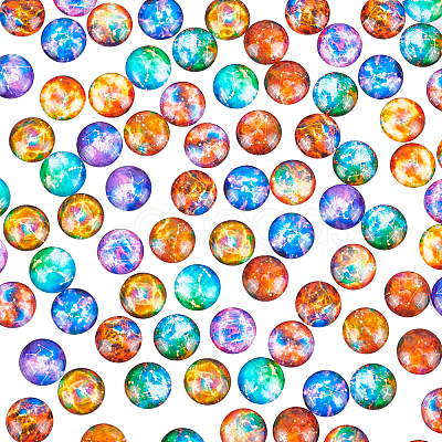 Glass Cabochons GLAA-WH0025-24-1