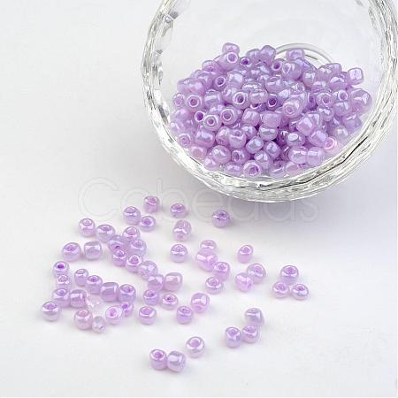 DIY Craft Beads 6/0 Ceylon Round Glass Seed Beads X-SEED-A011-4mm-150-1