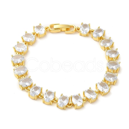 Clear Cubic Zirconia Tennis Bracelet BJEW-M296-01G-1