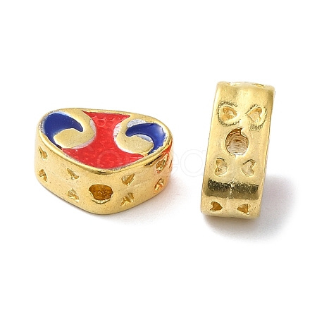 Rack Plating Brass Enamel Beads KK-P276-39G-1