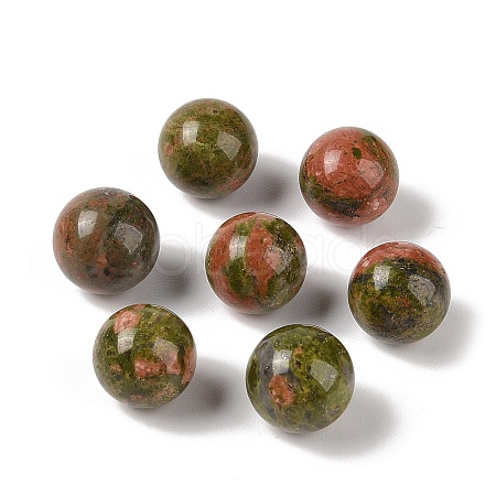 Natural Unakite No Hole Sphere Beads G-K353-04C-05-1