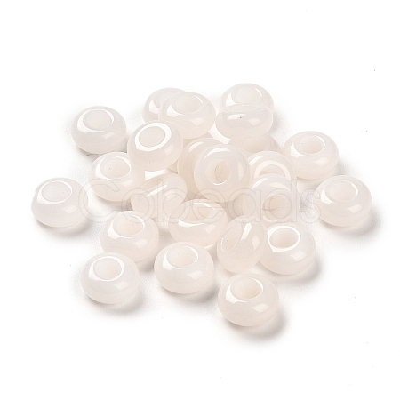 Natural White Jade European Beads G-R488-02H-1