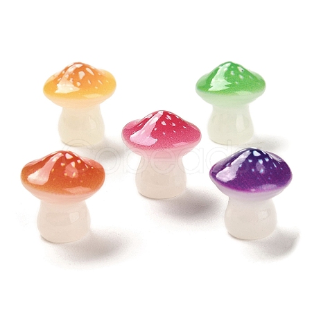 Luminous Resin Mushroom Ornament RESI-F045-12B-1