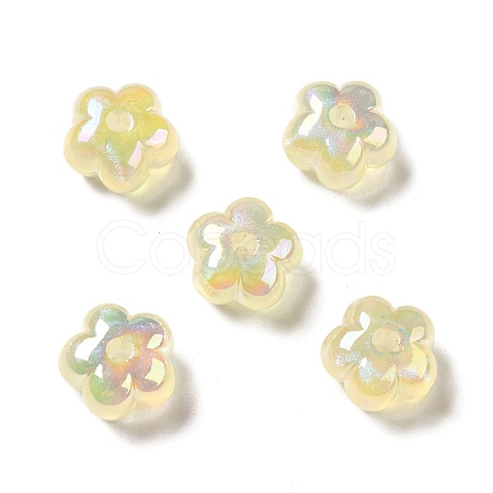 UV Plating Rainbow Iridescent Acrylic Beads PACR-M002-05B-1