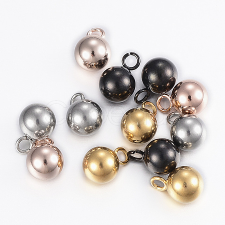 304 Stainless Steel Sphere Charms STAS-H394-11-1