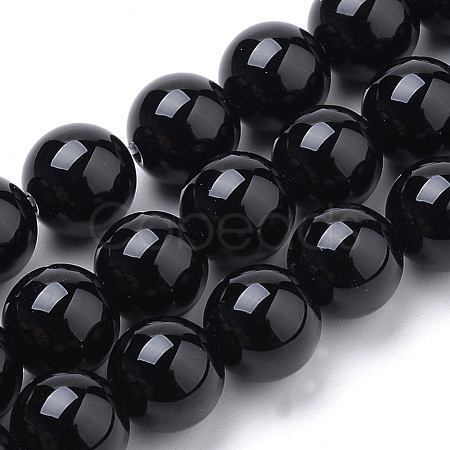 Natural Obsidian Beads Strands G-S259-33-6mm-1