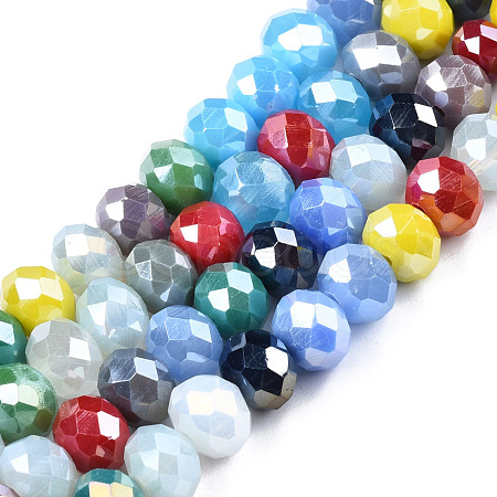 Electroplate Glass Beads Strands EGLA-N002-11-1