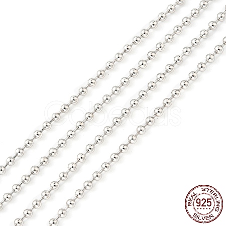 Rhodium Plated 925 Sterling Silver Ball Chains STER-F052-13P-1