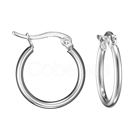 Tarnish Resistant 304 Stainless Steel Hoop Earrings EJEW-F105-11P-1