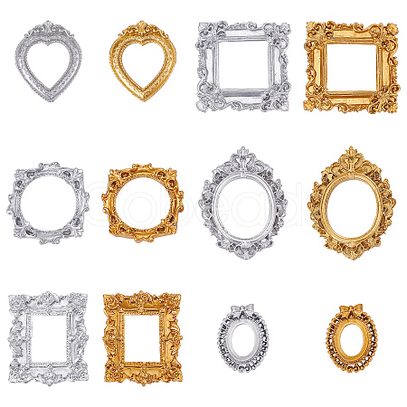 CRASPIRE 12Pcs 12 Style Resin Picture Frames RESI-CP0001-03-1