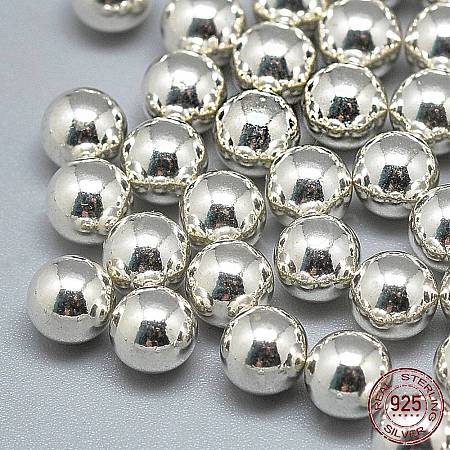 925 Sterling Silver Beads STER-T002-233S-3mm-1