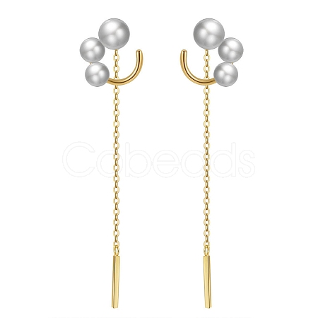 Natural Pearl Ear Studs for Women EJEW-P231-12G-1