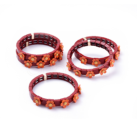 (Jewelry Parties Factory Sale)Tile Elastic Bracelets BJEW-K004-13-1