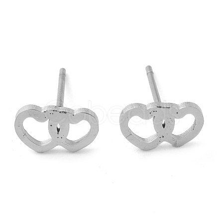 Non-Tarnish 304 Stainless Steel Stud Earrings EJEW-M242-02M-P-1