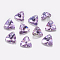 Faceted Glass Rhinestone Charms, Imitation Austrian Crystal, Triangle, Vitrail Light, 11x12x6mm, Hole: 1.2mm