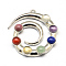 Vortex Chakra Alloy Gemstone Big Pendants, Platinum, 57x51x8mm, Hole: 3mm