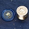 Golden Tone Round Wax Seal Brass Stamp Heads, for Wax Seal Stamp, Mini-Twelve Constellations Series, Leo, 15x15mm, Hole: 7mm