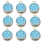 Alloy Enamel Charms, Flat Round with Smiling Face, Deep Sky Blue, 14.5x12x1.5mm, Hole: 1.5mm