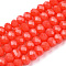 Opaque Solid Color Imitation Jade Glass Beads Strands, Faceted, Rondelle, Orange Red, 2.3~2.7x1.5mm, Hole: 0.4mm, about 150~155pcs/strand, 32~33cm