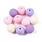 Rubberized Style Imitated Silicone Acrylic Beads, Round, Mixed Color, 13.5~14x13mm, Hole: 2mm