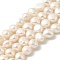 Natural Cultured Freshwater Pearl Beads Strands, Two Sides Polished, PapayaWhip, 8~9mm, Hole: 0.5mm, about 23pcs/strand, 6.89''(17.5cm)