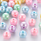 Opaque Acrylic Beads, Round, Mixed Color, 10x9mm, Hole: 2mm