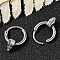 Snake Head 316 Surgical Stainless Steel Hoop Earrings, Nose Rings, Antique Silver, 16.5x5mm