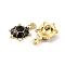 Alloy Enamel Pendants, Golden, Tortoise, Black, 19x12x4mm, Hole: 1.6mm