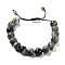 12.5mm Round Natural Tree Agate Braided Bead Bracelets for Women Men, Inner Diameter: 2~3-1/8 inch(4.95~8.05cm)