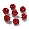 Synthetic Coral Carved Beads, Dyed, Flower, FireBrick, 8.5x8.5x8mm, Hole: 1.2mm