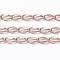 Ion Plating(IP) 304 Stainless Steel Curb Chains, Twisted Chains, with Spool, Rose Gold, 4x2x0.1mm, about 32.8 Feet(10m)/roll