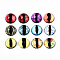 Glass Cabochons, Half Round with Dragon Eye, Mixed Color, 24x12mm, 12pcs/set