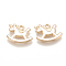 Alloy Enamel Pendants, Cadmium Free & Lead Free, Rocking Horses, Light Gold, Creamy White, 13x16x1.5mm, Hole: 1mm