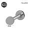 G23 Titanium 17 Gauge Threadless Labrets, Piercing Jewelry for Women Men, Stainless Steel Color, Flat Round, 6mm, Pin: 1.2mm