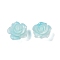 Synthetic Coral 3D Flower Rose Beads, Dyed, Cyan, 14x8mm, Hole: 1~1.4mm