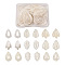 KISSITTY 18Pcs 9 Shapes Natural Capiz Shell Pendants, Mixed Shapes, Seashell Color, 2pcs/shape