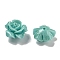 Synthetic Shell Dyed Carved Beads, Flower, Half Hole, Pale Turquoise, 12x8mm, Hole: 1mm