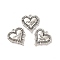 Tibetan Style Alloy Pendants, Heart with Word I Love You Charm, Antique Silver, 20x19.5x2.5mm, Hole: 1.5mm, about 312pcs/500g.