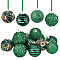 Saint Patrick's Day Theme Foam Ball Pendant Decorations, Decorative Balls, with Polyseter Ribbon, Green, Ball: 46~50x57~60.5mm, Hole: 2.5~3x3~3.5mm, 12pcs