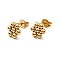 PVD Vacuum Plating 201 Stainless Steel Flower Stud Earrings with 304 Stainless Steel Pins for Women, Golden, 9x8mm, Pin: 0.7mm